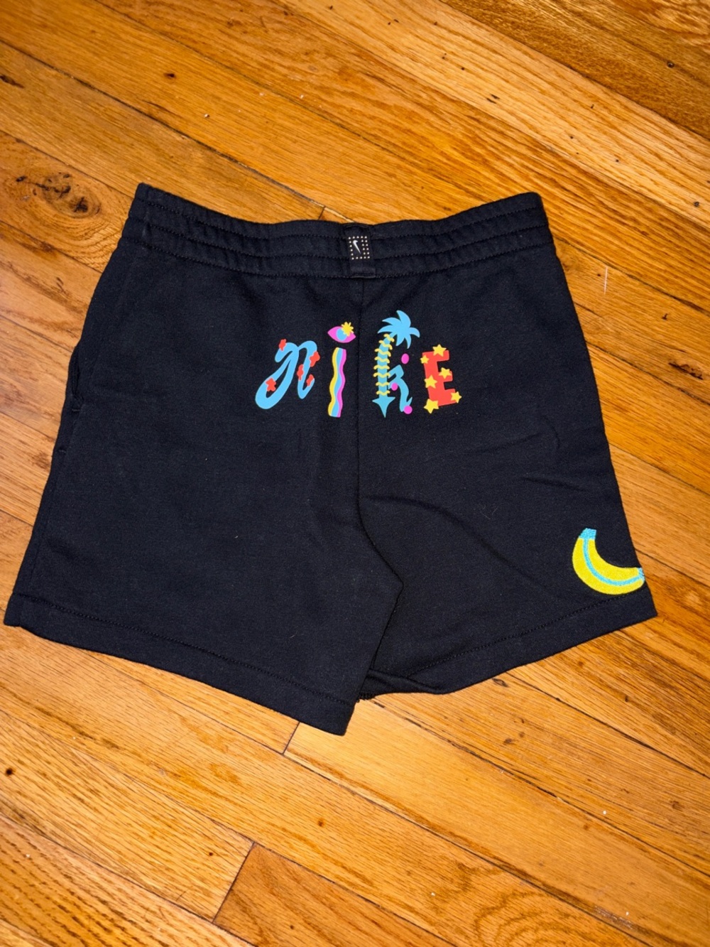 Nike Light Blue Tee with Black Patch-Accent Shorts - Picture 4 of 4